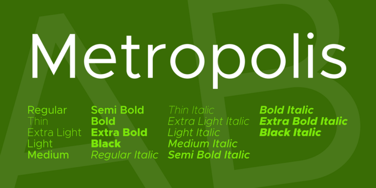 Familia tipográfica Metropolis